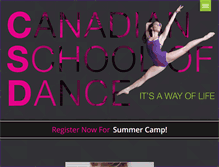 Tablet Screenshot of canadianschoolofdance.com